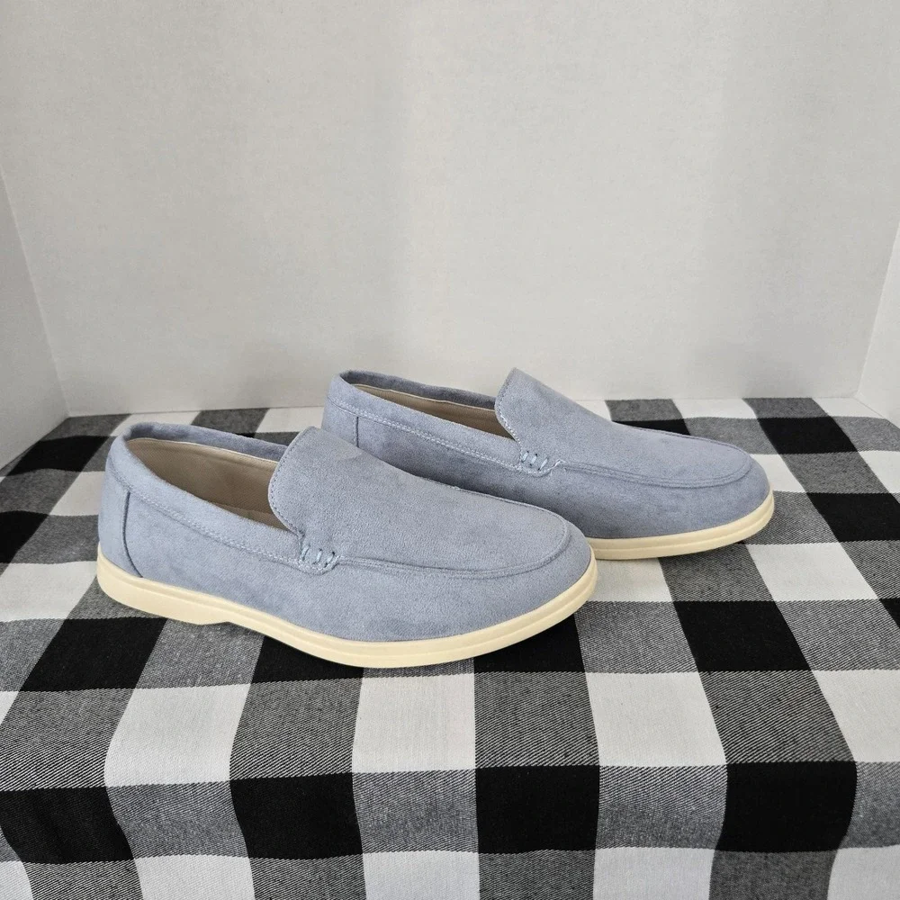 Old Money Brand‎  Men's Loafers Blue Suede Casual Shoes Slip On Men's Size 6